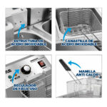 Freidora Eléctrica Ventus VFS-062 Doble Canasta Sobre Mesa - Imagen 8