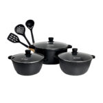 Juego De Ollas Finezza FZ-X1725MC Aluminio Fundido Ultragranito De 9 Pzs