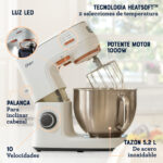 Batidora Planetaria Oster FPSTSMPL4W Heatsoft 5.2L Blanco - Imagen 8