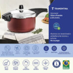 Olla de Presión Tramontina Vancouver 24 cm 6 L Rojo - Imagen 6